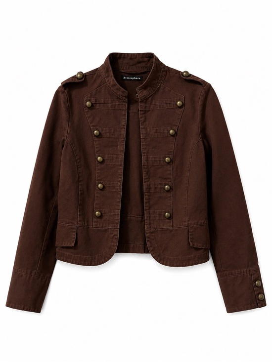 Atmosphere Jackets & Blazers - Atmosphere Brown Military-Style Buttoned Jacket